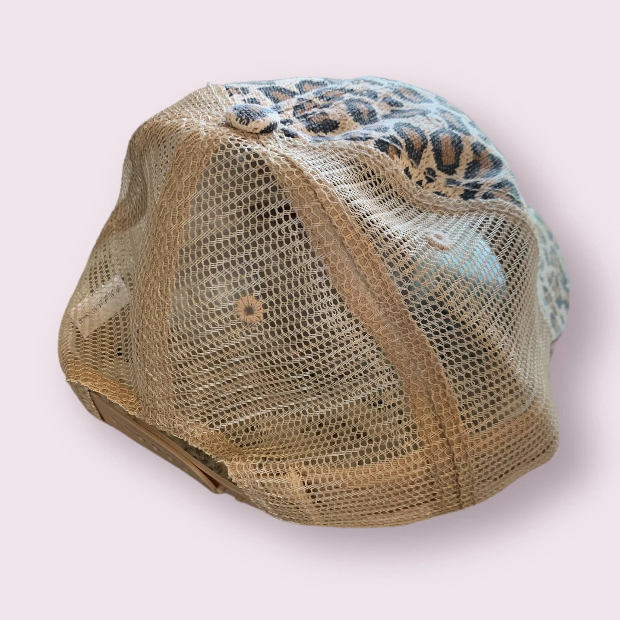 Leopard Repurposed Caps, Upcycled Cap