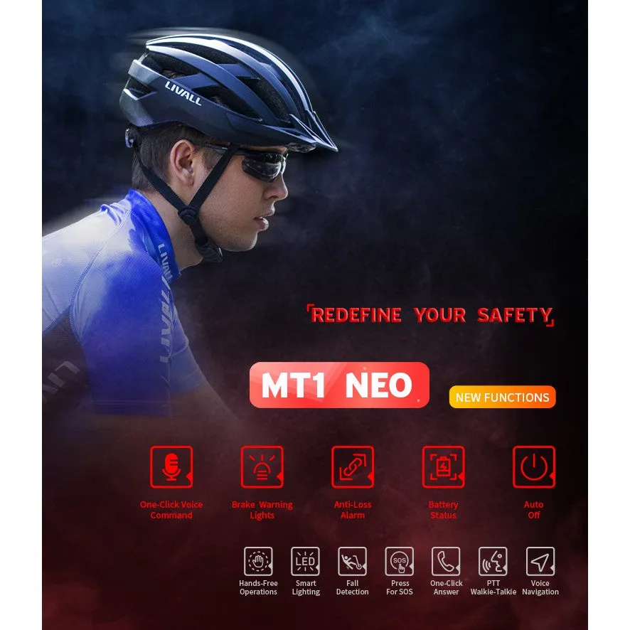 LIVALL MTI NEO Smart Cycling Helmet - Black/Red