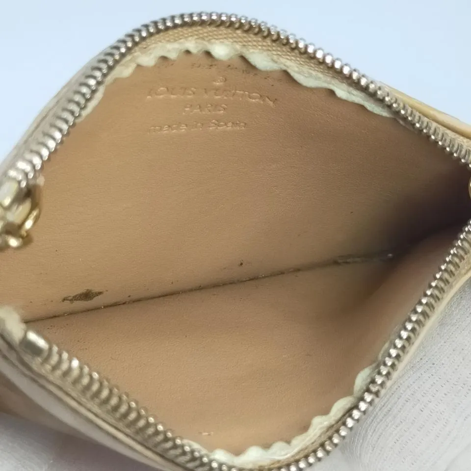 Louis Vuitton Beige Noisette Monogram Vernis Key Pouch Pochette cles 863489