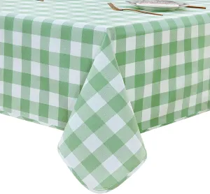 LUOLUO Gingham Table Cloth 140 x 180cm Light Green, condition new, no original packaging