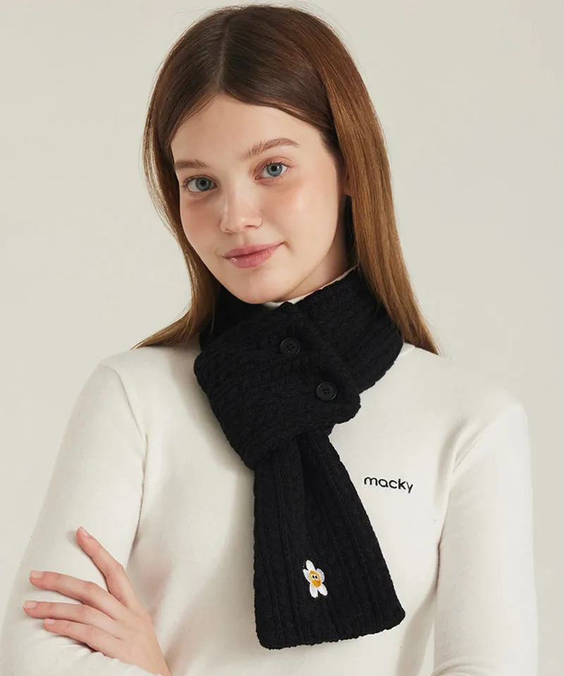 MACKY Golf: Point Button Knit Muffler - 3 Colors