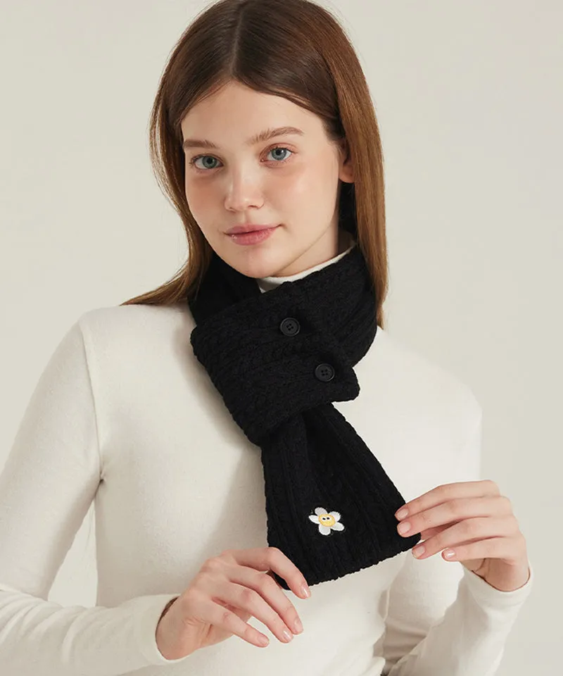 MACKY Golf: Point Button Knit Muffler - 3 Colors