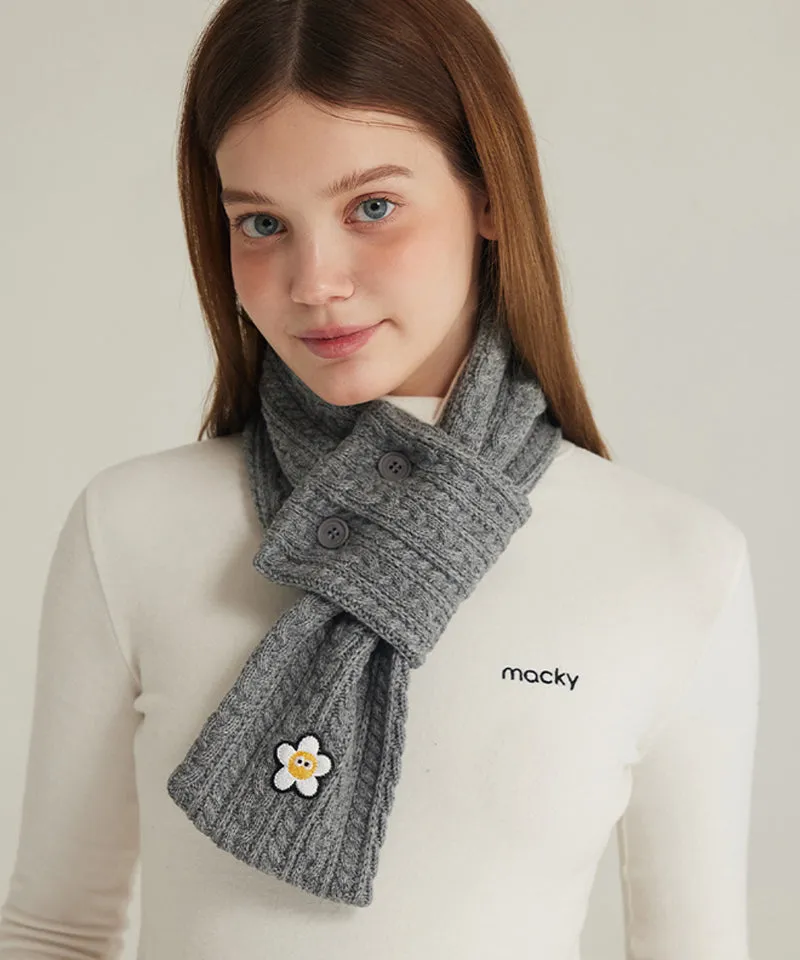 MACKY Golf: Point Button Knit Muffler - 3 Colors