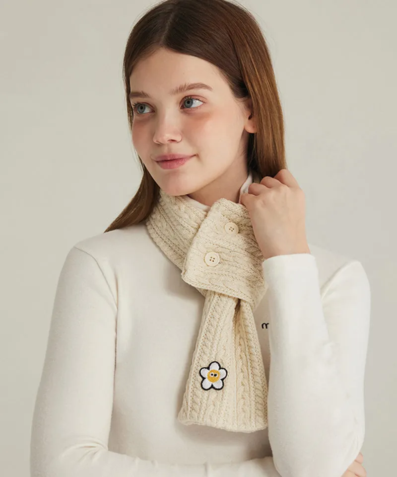 MACKY Golf: Point Button Knit Muffler - 3 Colors