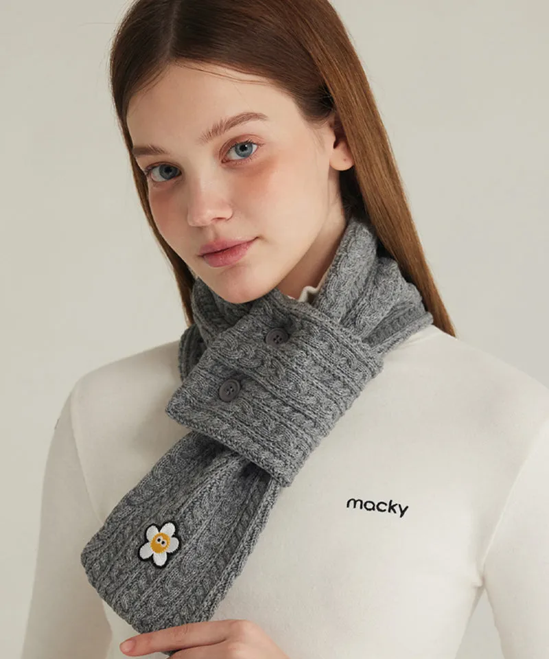 MACKY Golf: Point Button Knit Muffler - 3 Colors