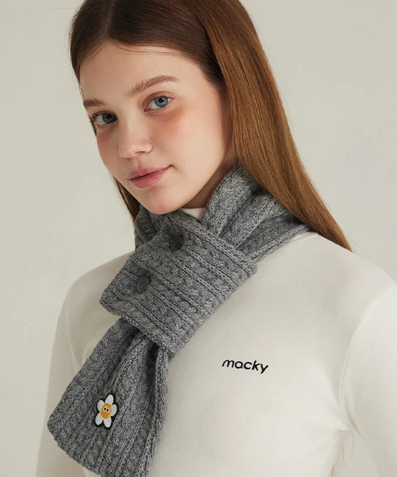 MACKY Golf: Point Button Knit Muffler - 3 Colors