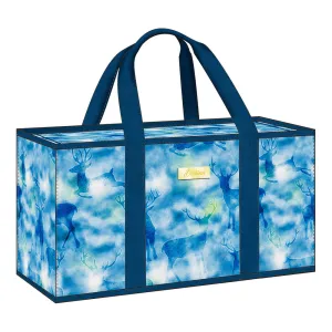 Majestic Elk in Dreamy Blue Tones Large Zip-Top Utility Tote