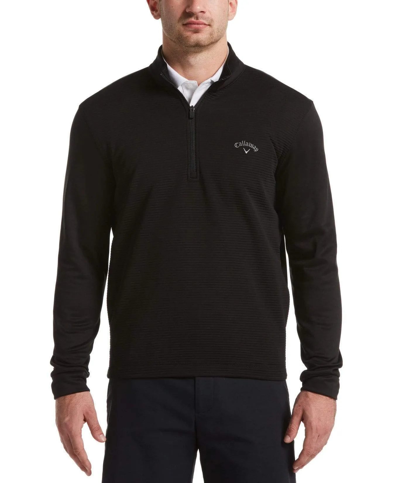 Mens 1/4 Zip Front Ottoman Pullover