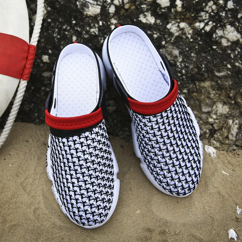 Men's Mesh Honeycomb Dense Mesh Outdoor Beach Half Slippers