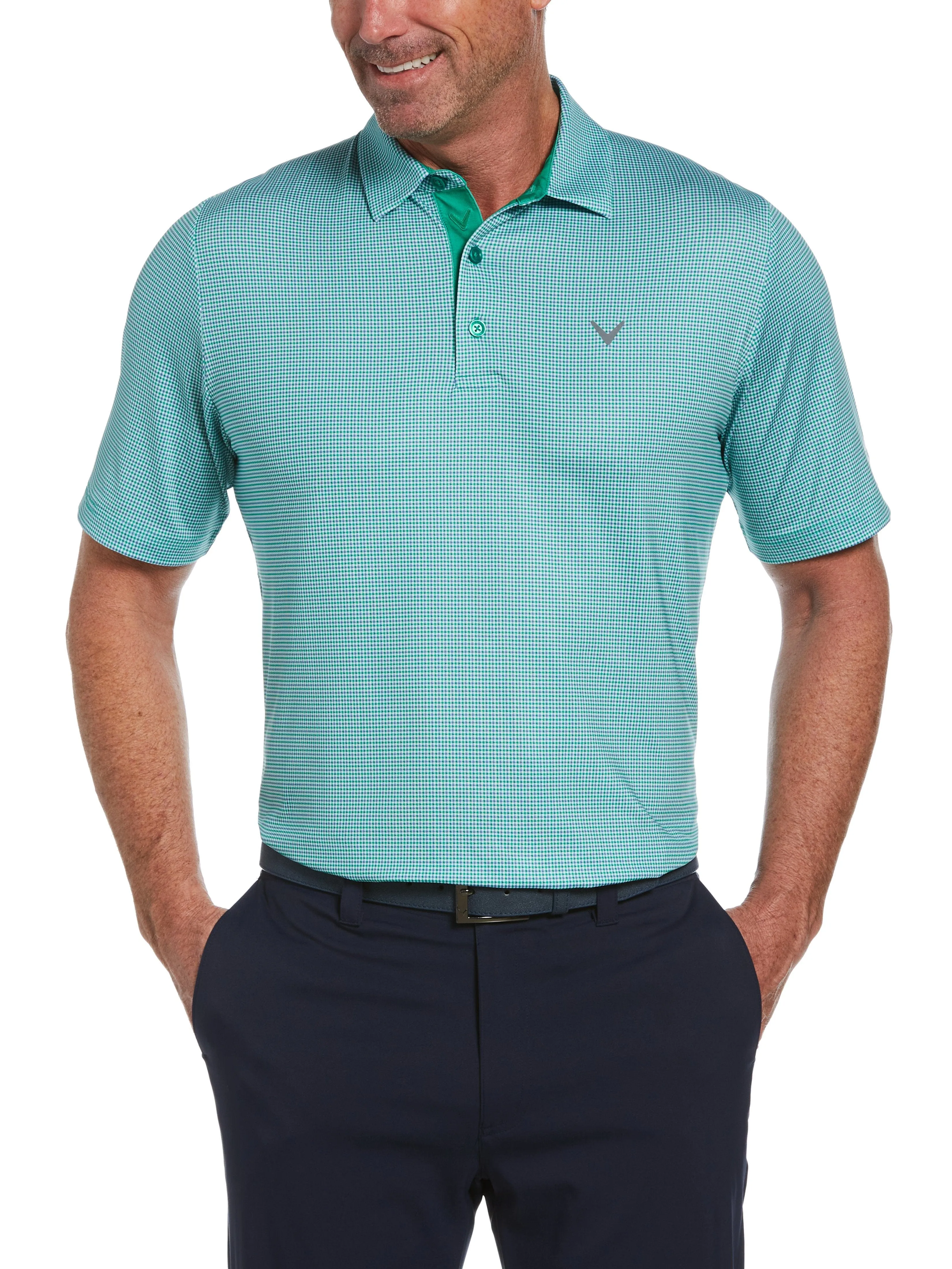 Mens Tattersall Printed Polo