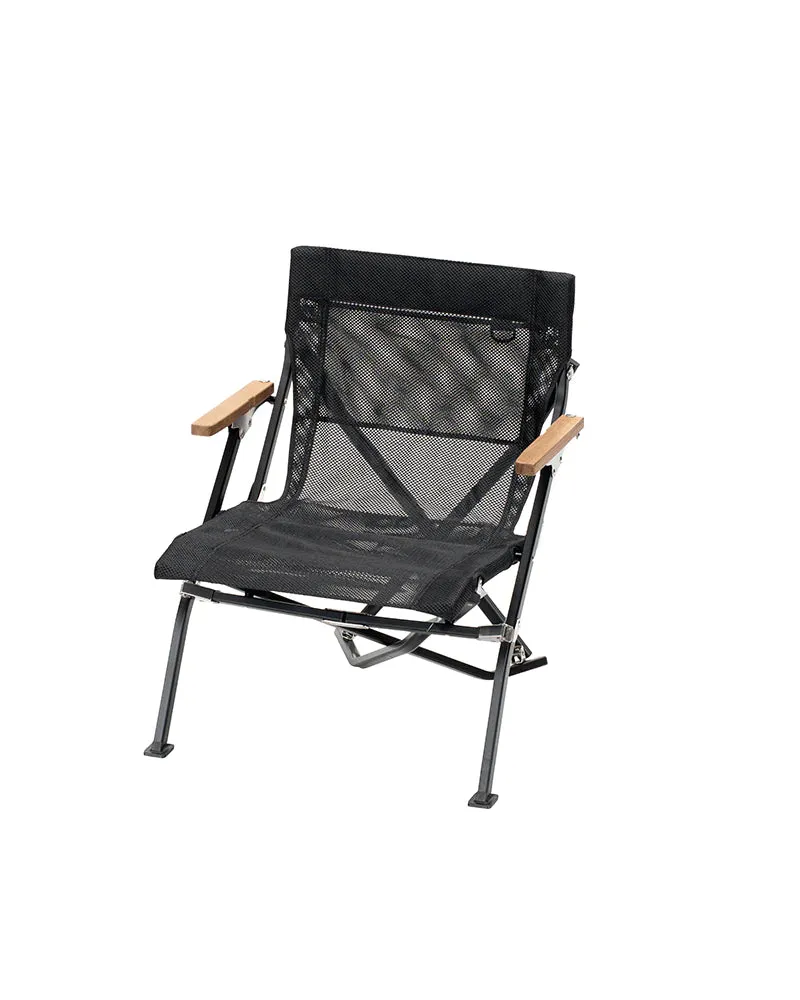 Mesh Luxury Low Beach Chair Black - Festival Item