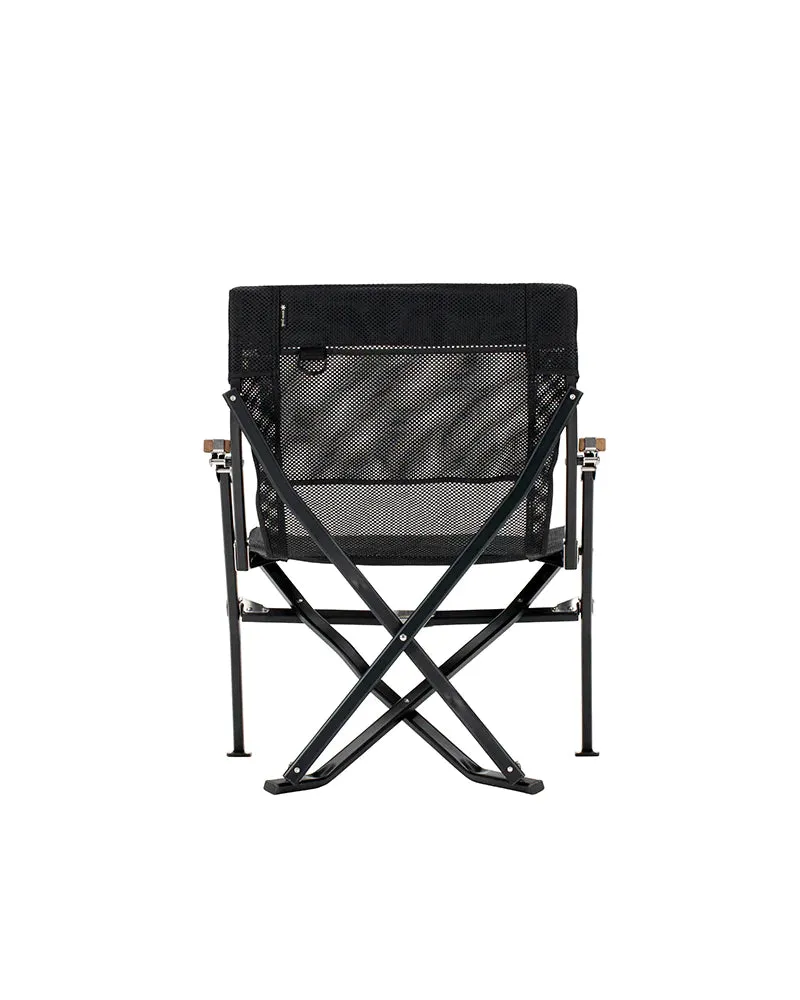 Mesh Luxury Low Beach Chair Black - Festival Item