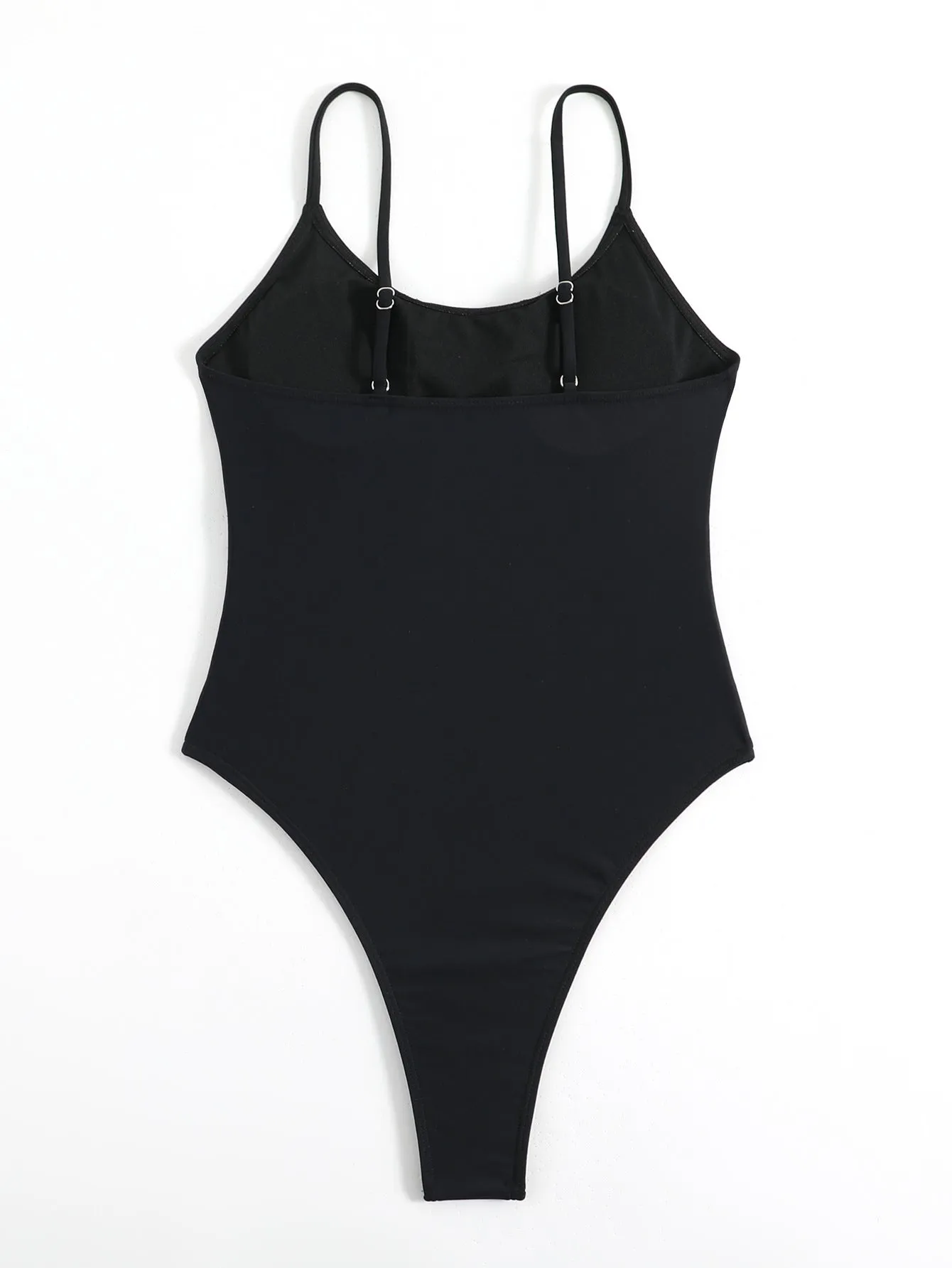 Mesh Panel Spaghetti Strap Swimsuit