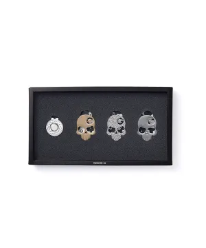 Monster G 3 Types of Golf Ball Markers (Silver, Crystal, Gold)