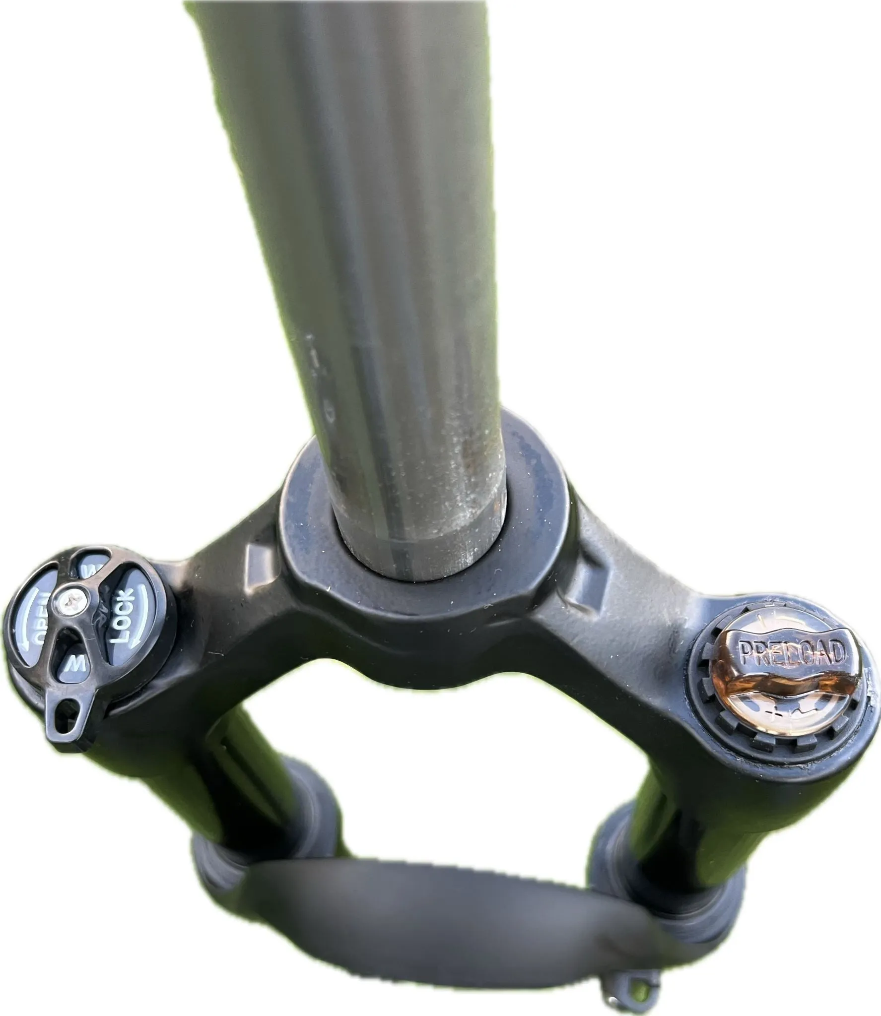 MTB Bike Fork - 26" 28.6mm, Spring Suspension, 10cm travel, Aluminum, Black