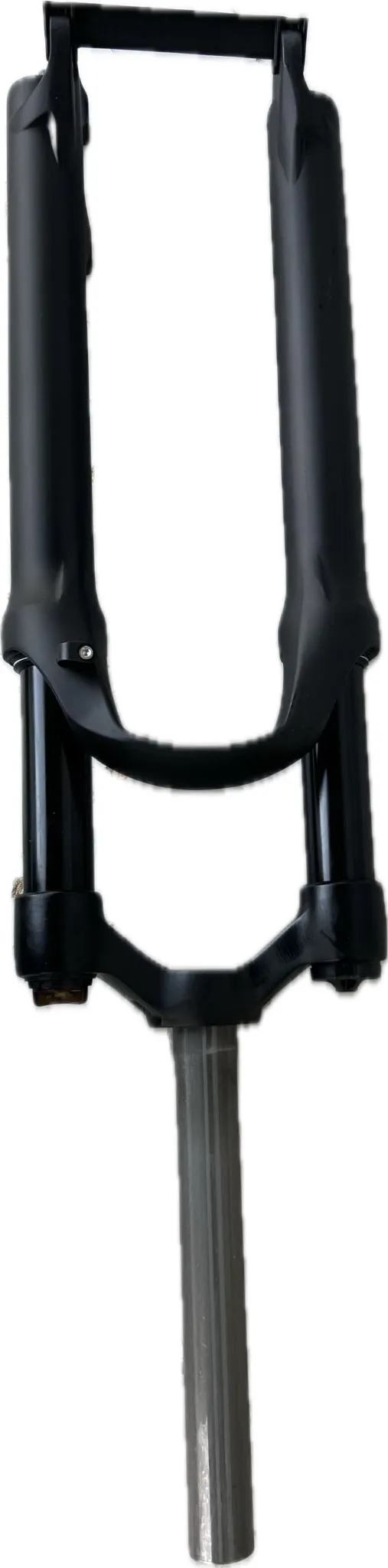 MTB Bike Fork - 26" 28.6mm, Spring Suspension, 10cm travel, Aluminum, Black