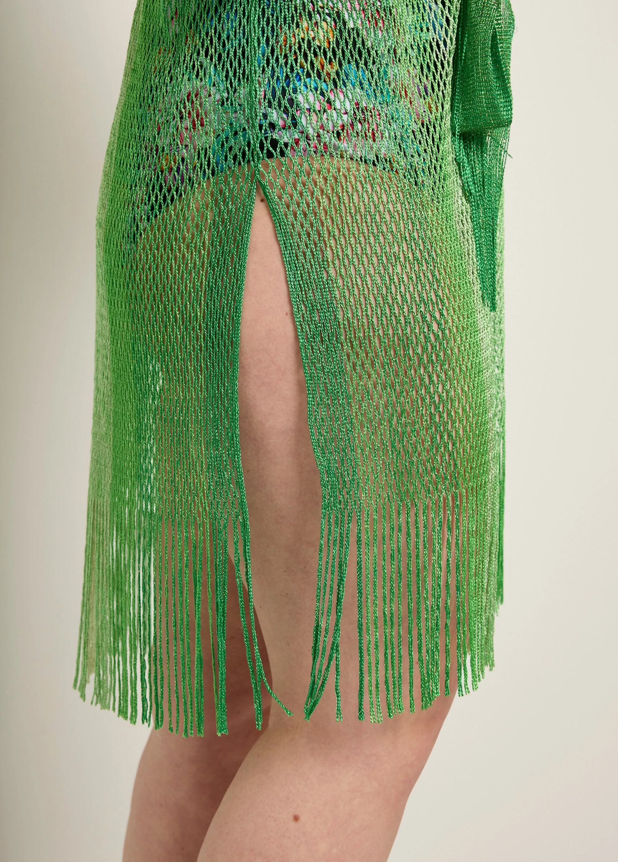 Multicolored mesh beach dress