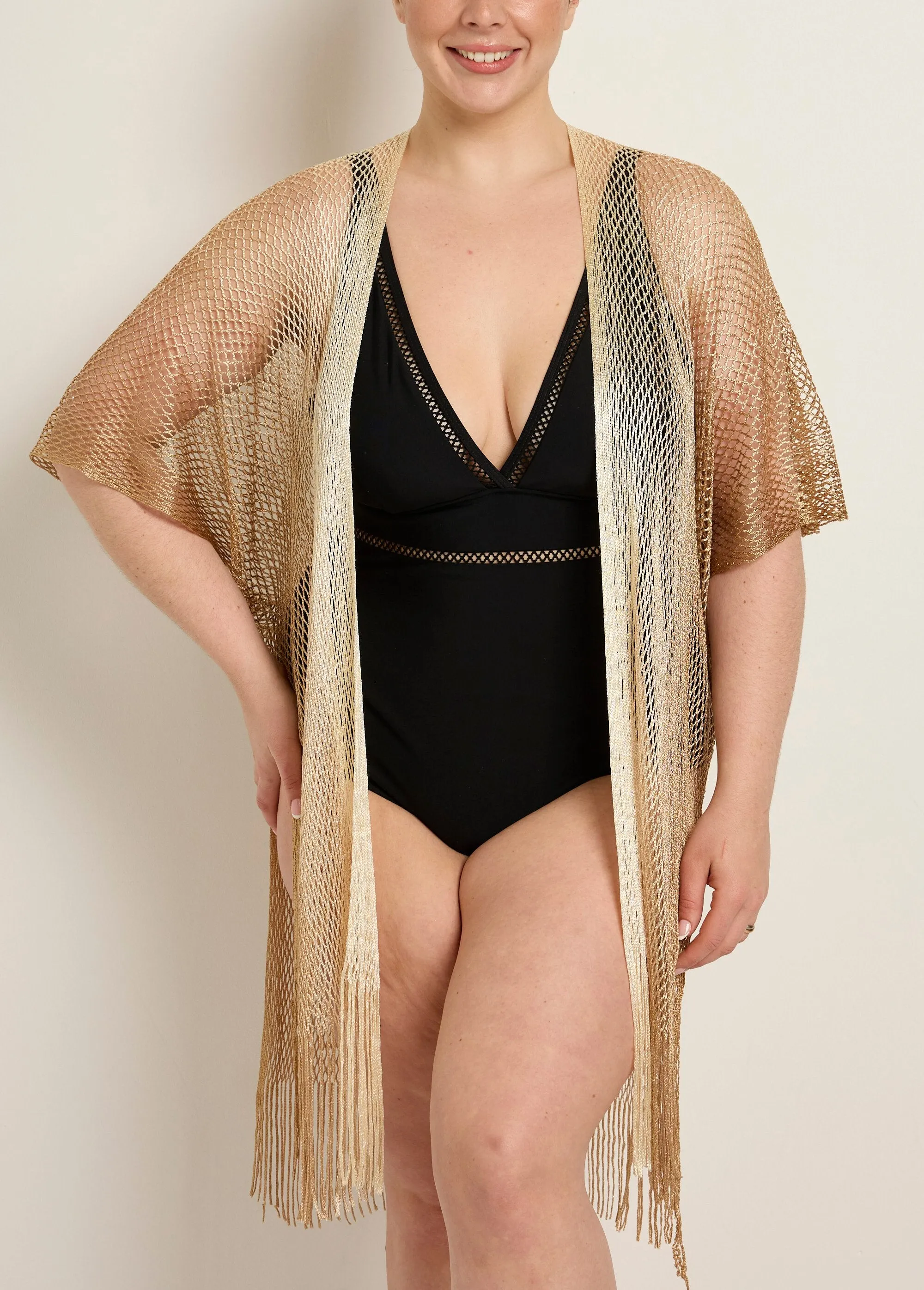 Multicolored mesh beach dress