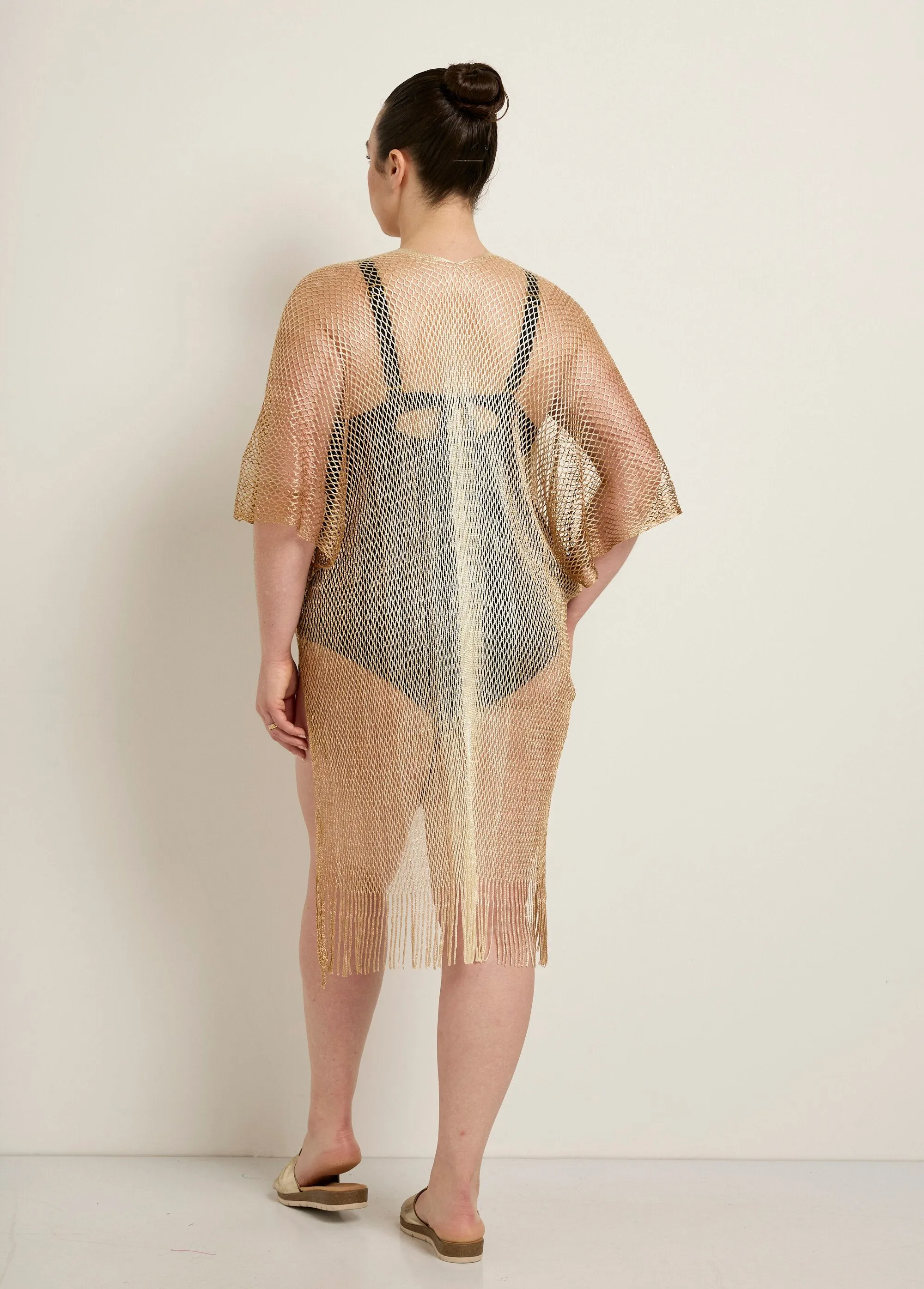 Multicolored mesh beach dress