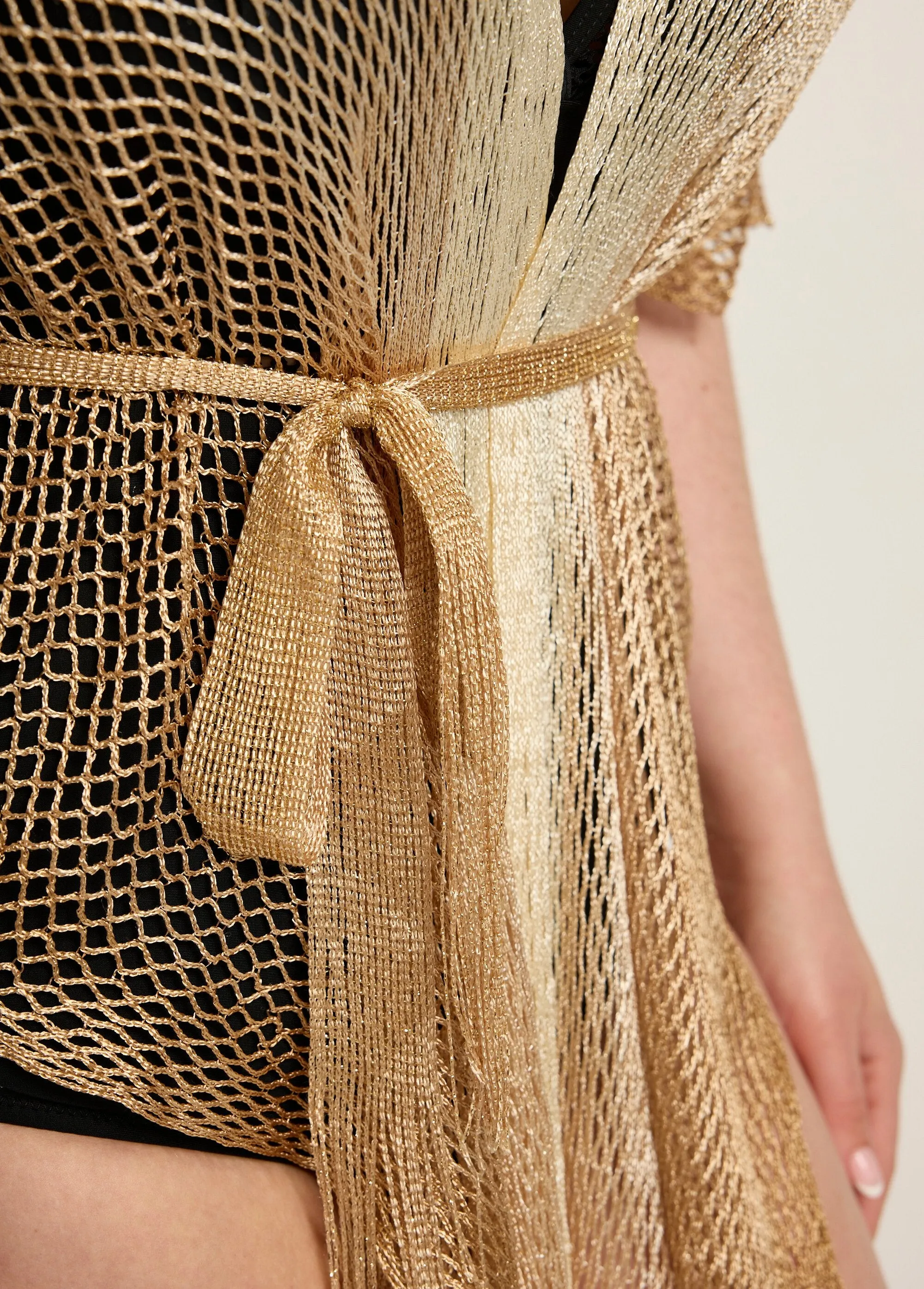 Multicolored mesh beach dress