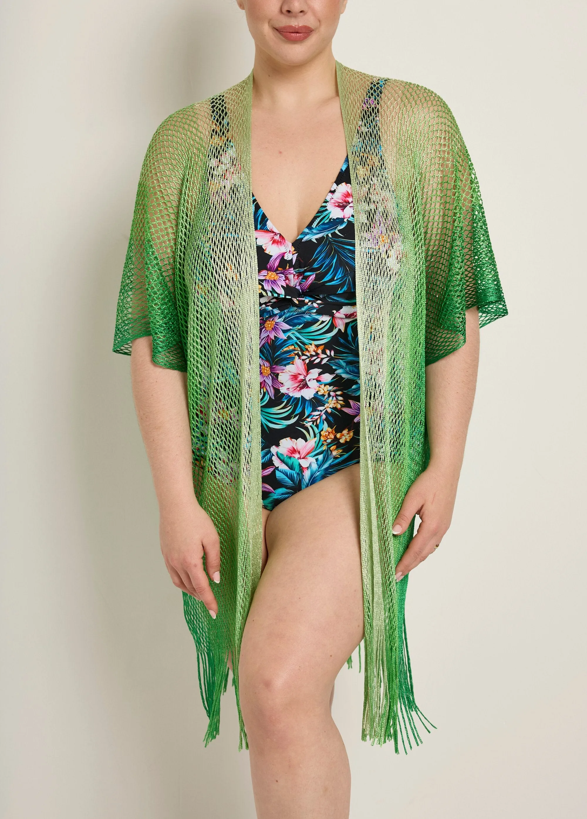 Multicolored mesh beach dress