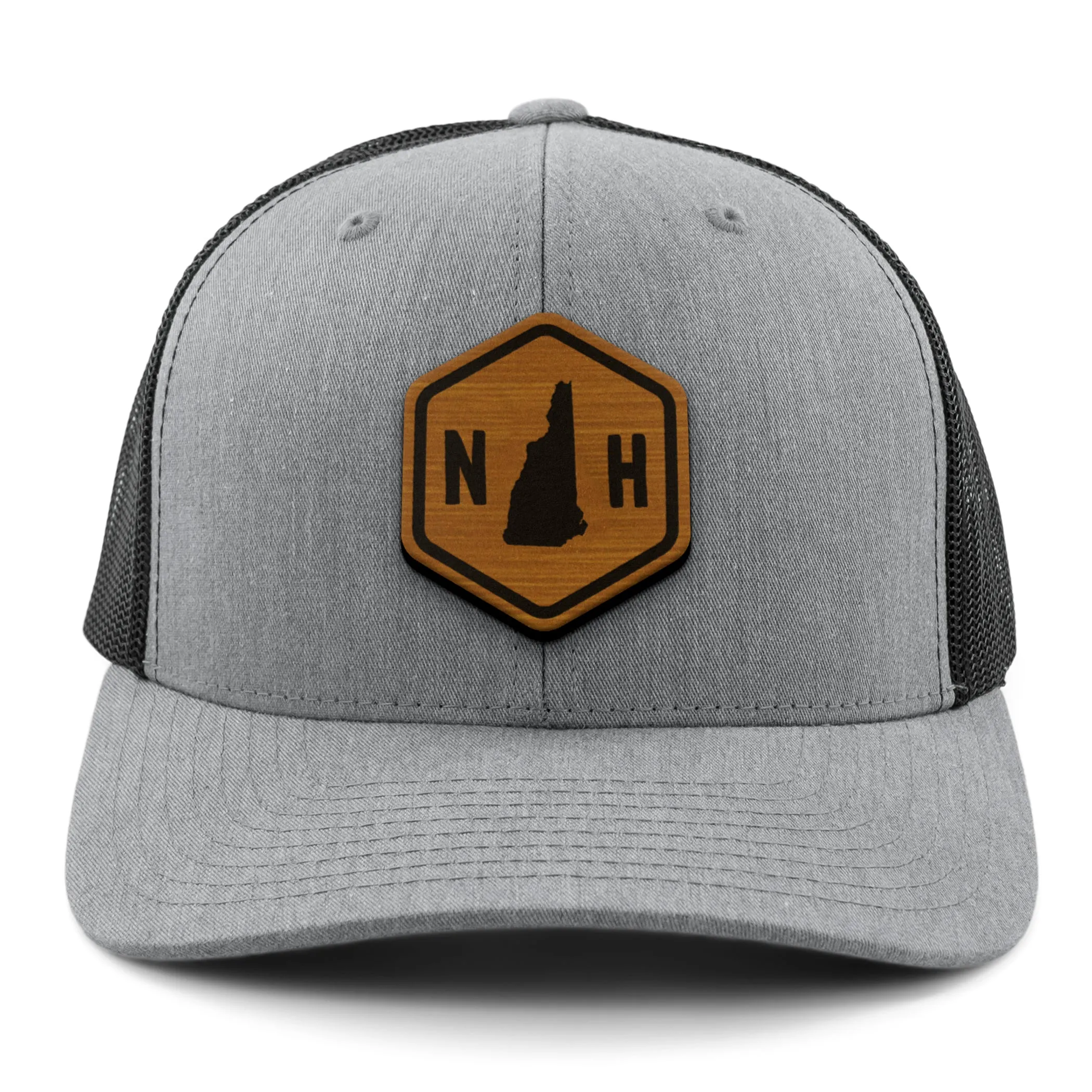 New Hampshire State Sign Wood Grain Patch Classic Snapback Trucker