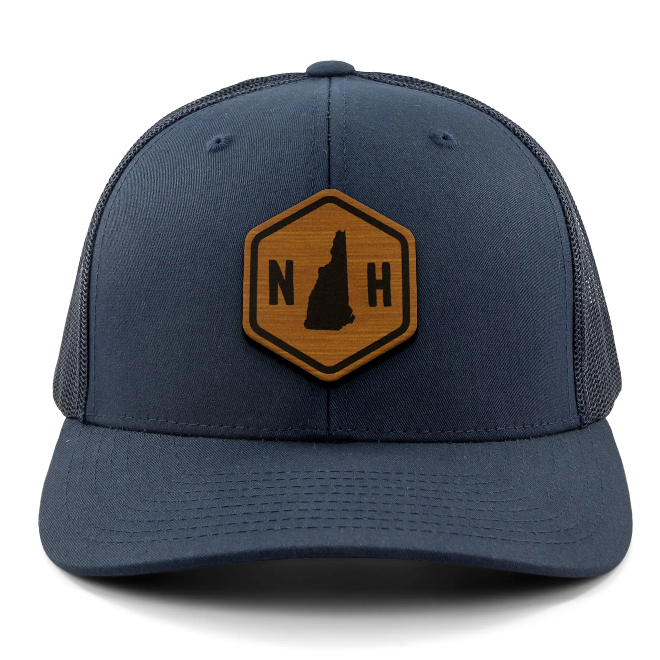 New Hampshire State Sign Wood Grain Patch Classic Snapback Trucker
