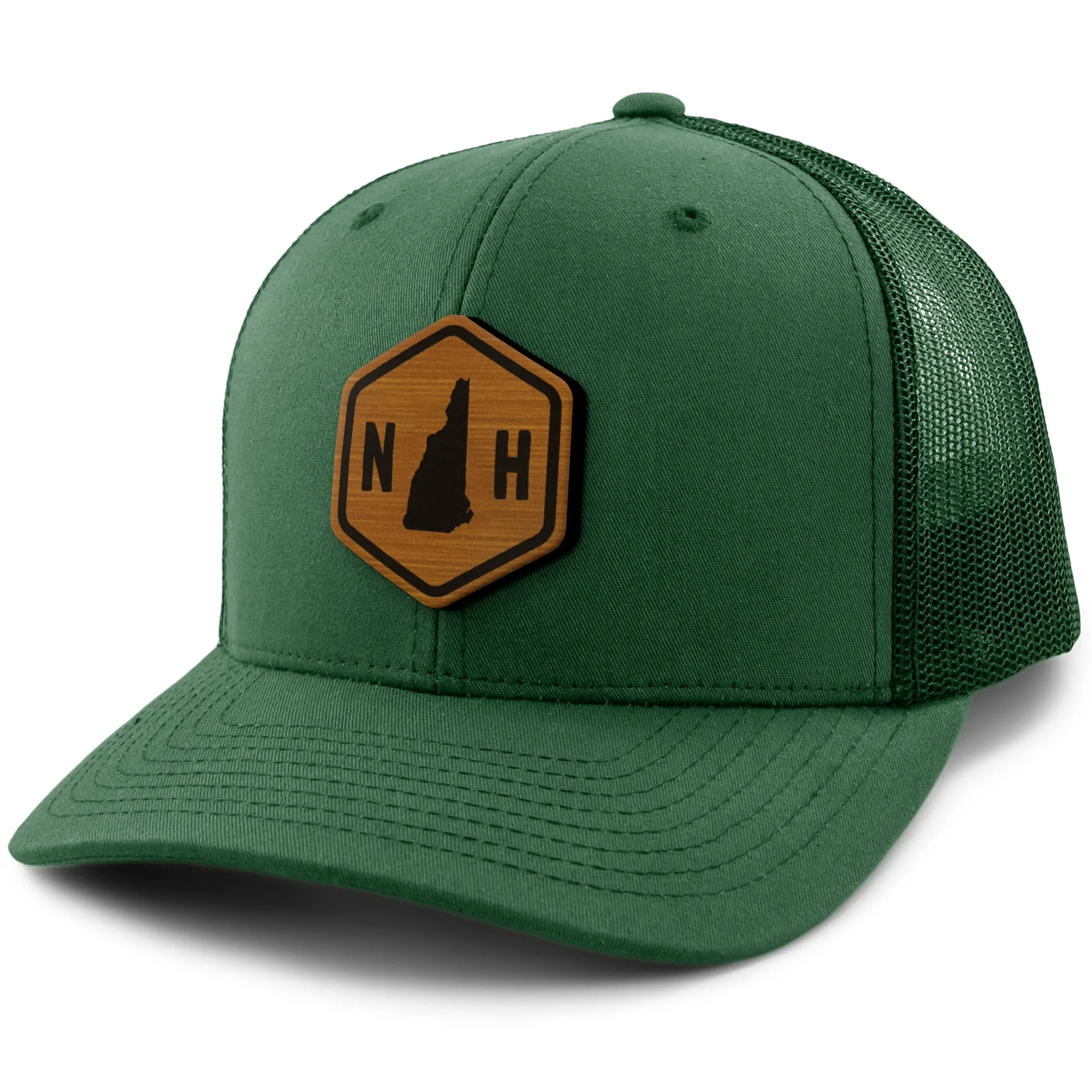 New Hampshire State Sign Wood Grain Patch Classic Snapback Trucker