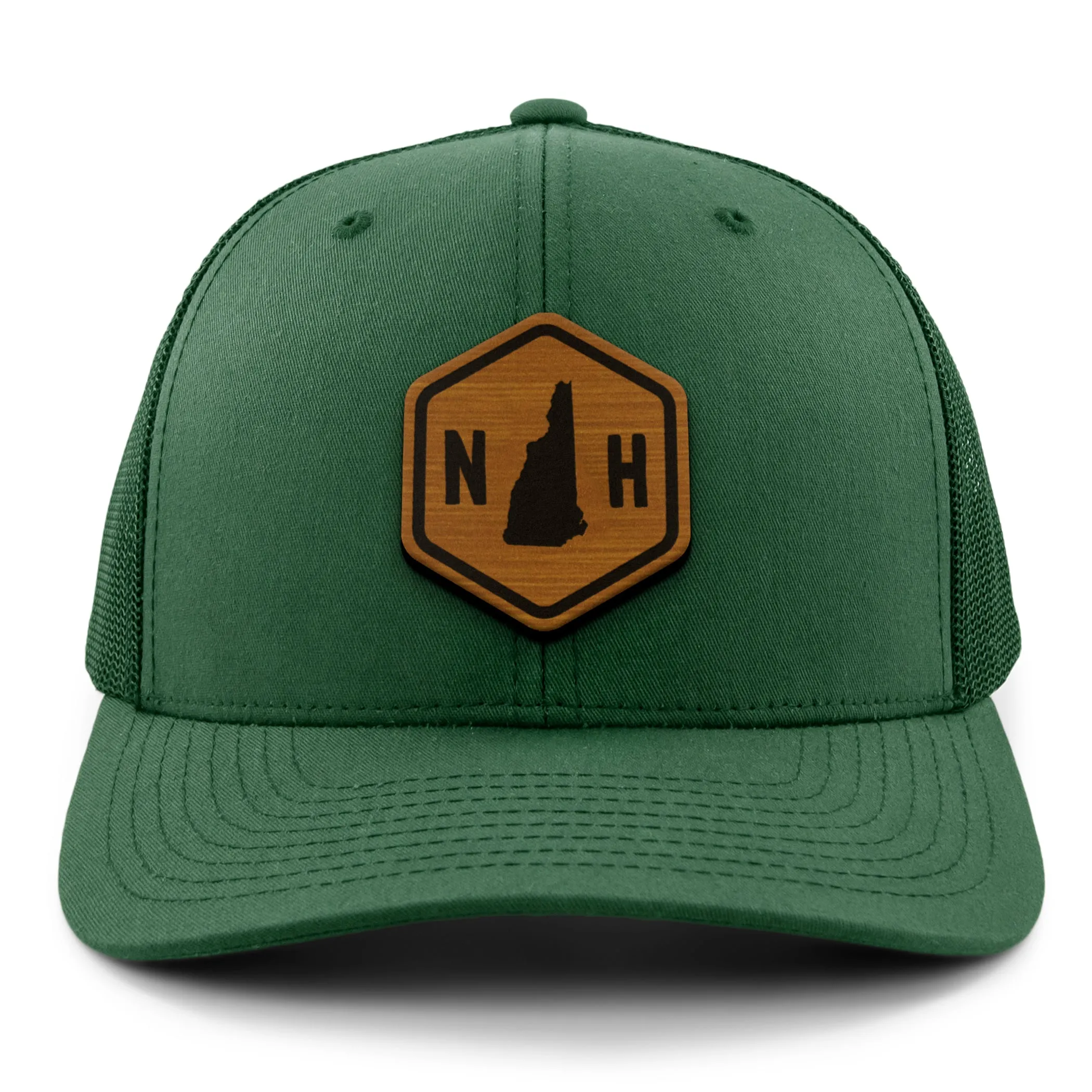 New Hampshire State Sign Wood Grain Patch Classic Snapback Trucker