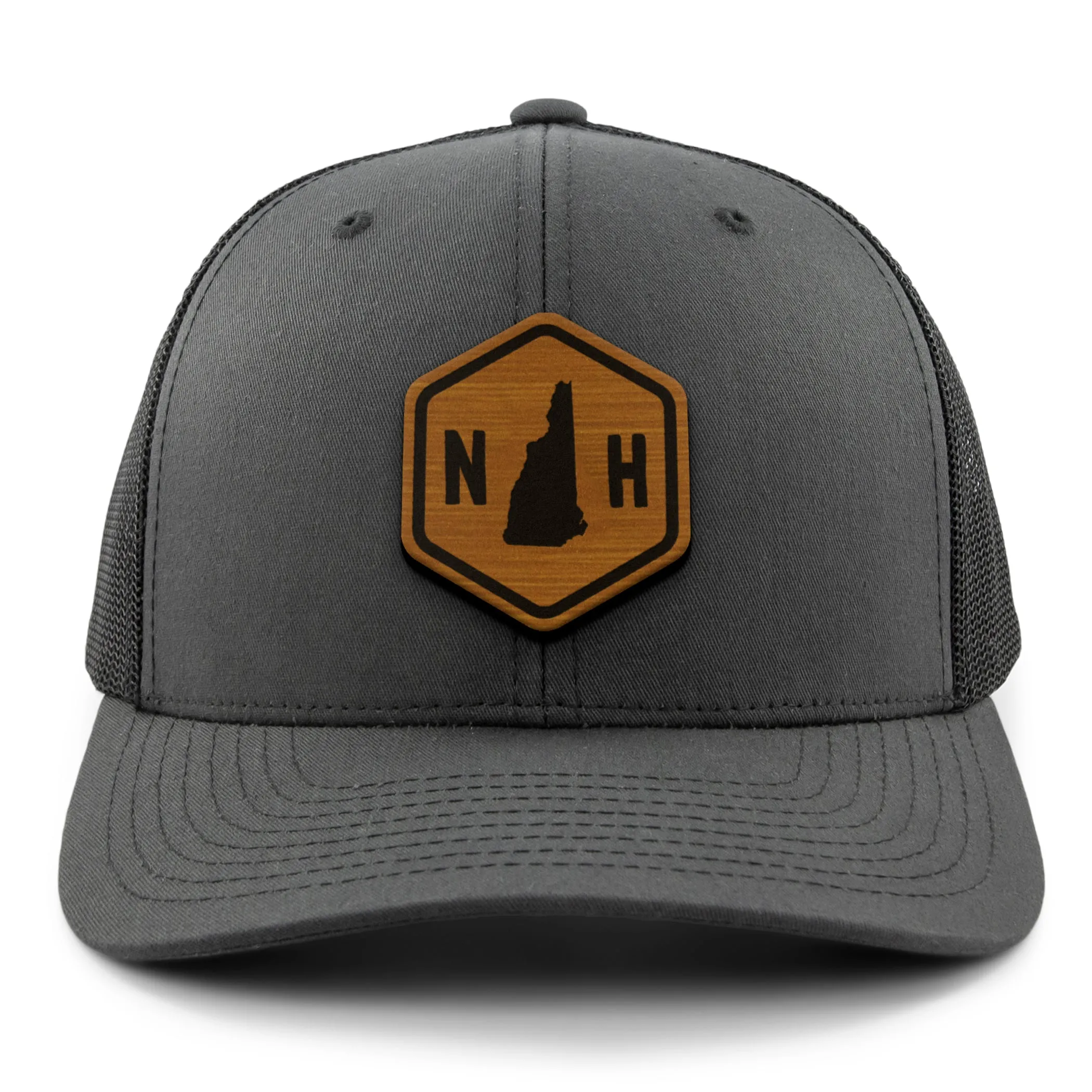 New Hampshire State Sign Wood Grain Patch Classic Snapback Trucker