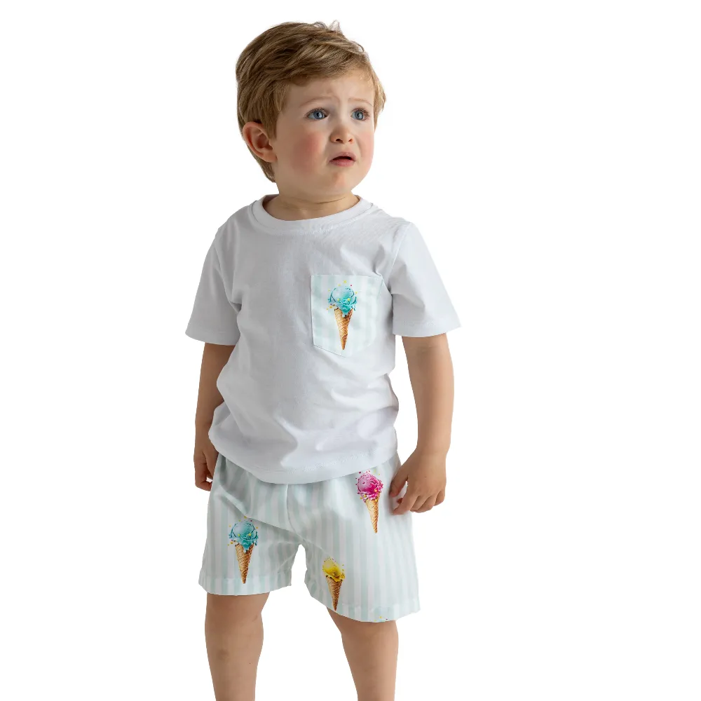 New In Meia Pata Boys Ice Cream T-Shirt & Swimming Shorts SS25