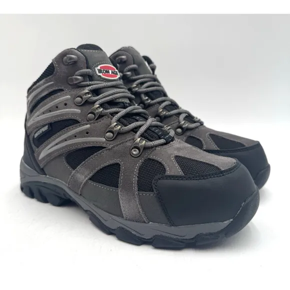 NEW Iron Age SURVEYOR Men's Hiking Boot Grey/Black US Size 11 Wide NIB