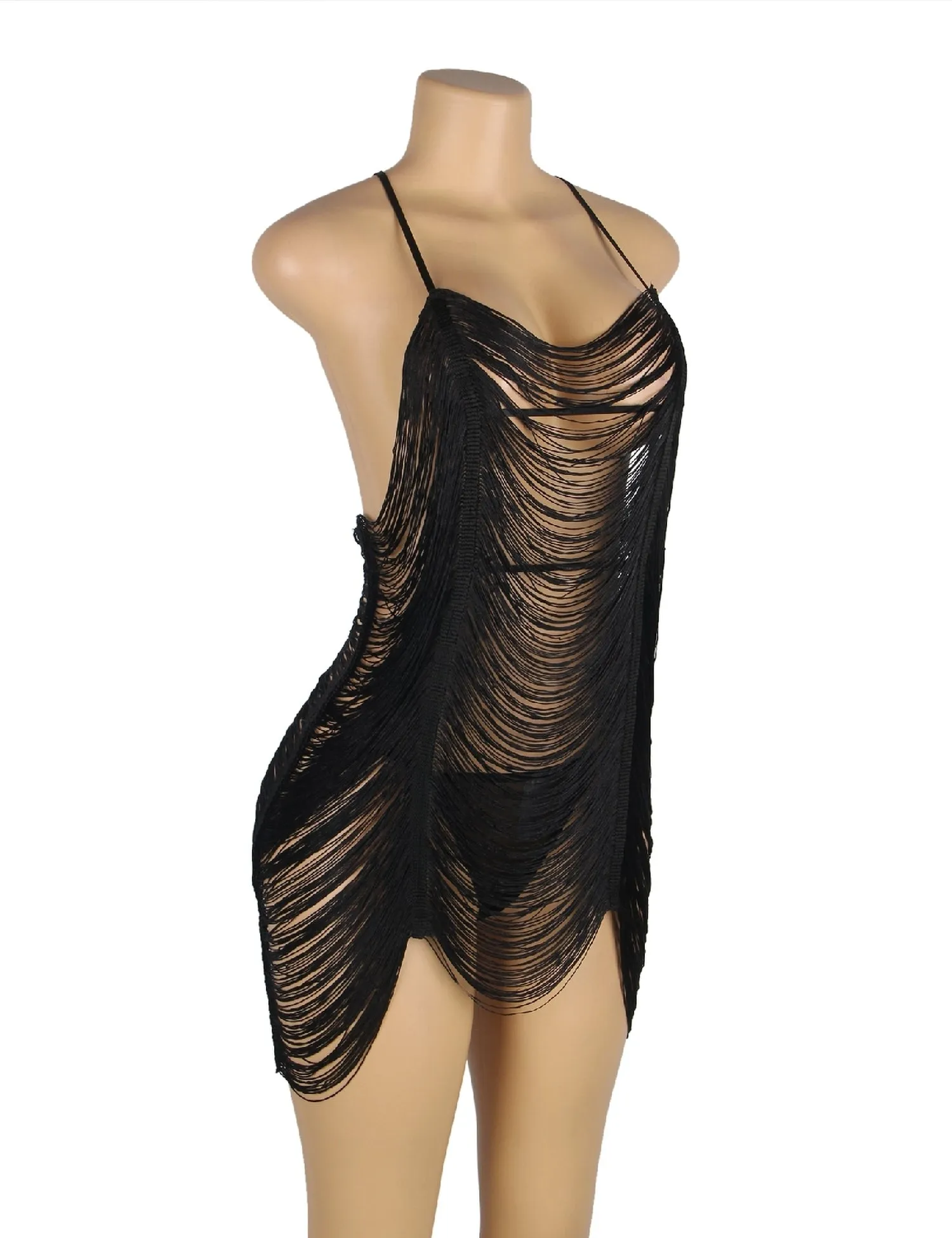 New Purple Plus Size Tassel Hollow Sexy Beach Babydoll Egypt