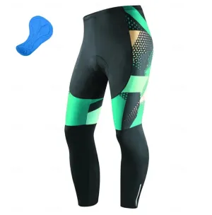 NEW Retails $63, Men's Cycling Tights Bike Bottoms Mountain Bike MTB Road Bike Cycling Sports Geometric 3D Pad Cycling Breathable Quick Dry Yellow Red Polyester Spandex Clothing Apparel Bike Wear, Green, Sz M