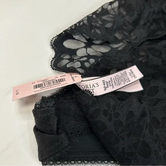 NEW Victorias Secret Large Bra Bralette Panty Set Unlined High Waist Thong #1840