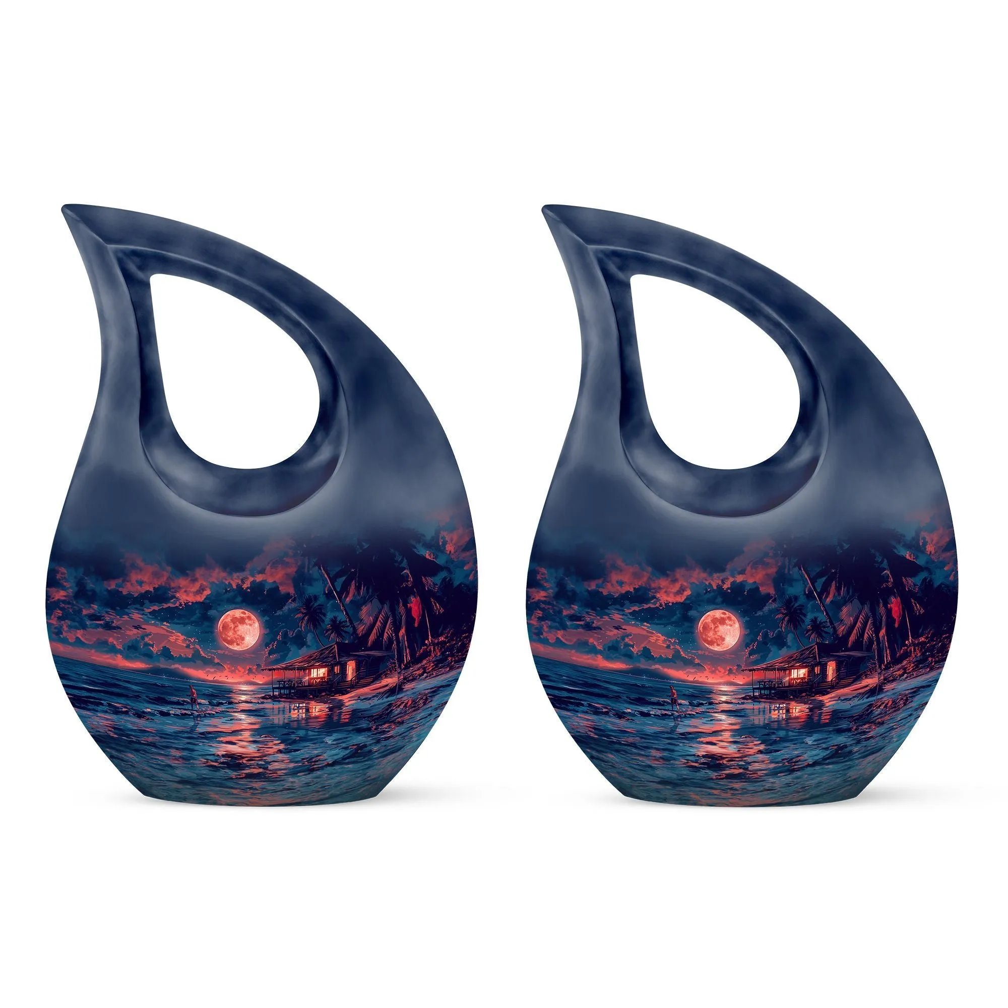 Night Beach Cross Drop Custom Memorial Urn for Ashes
