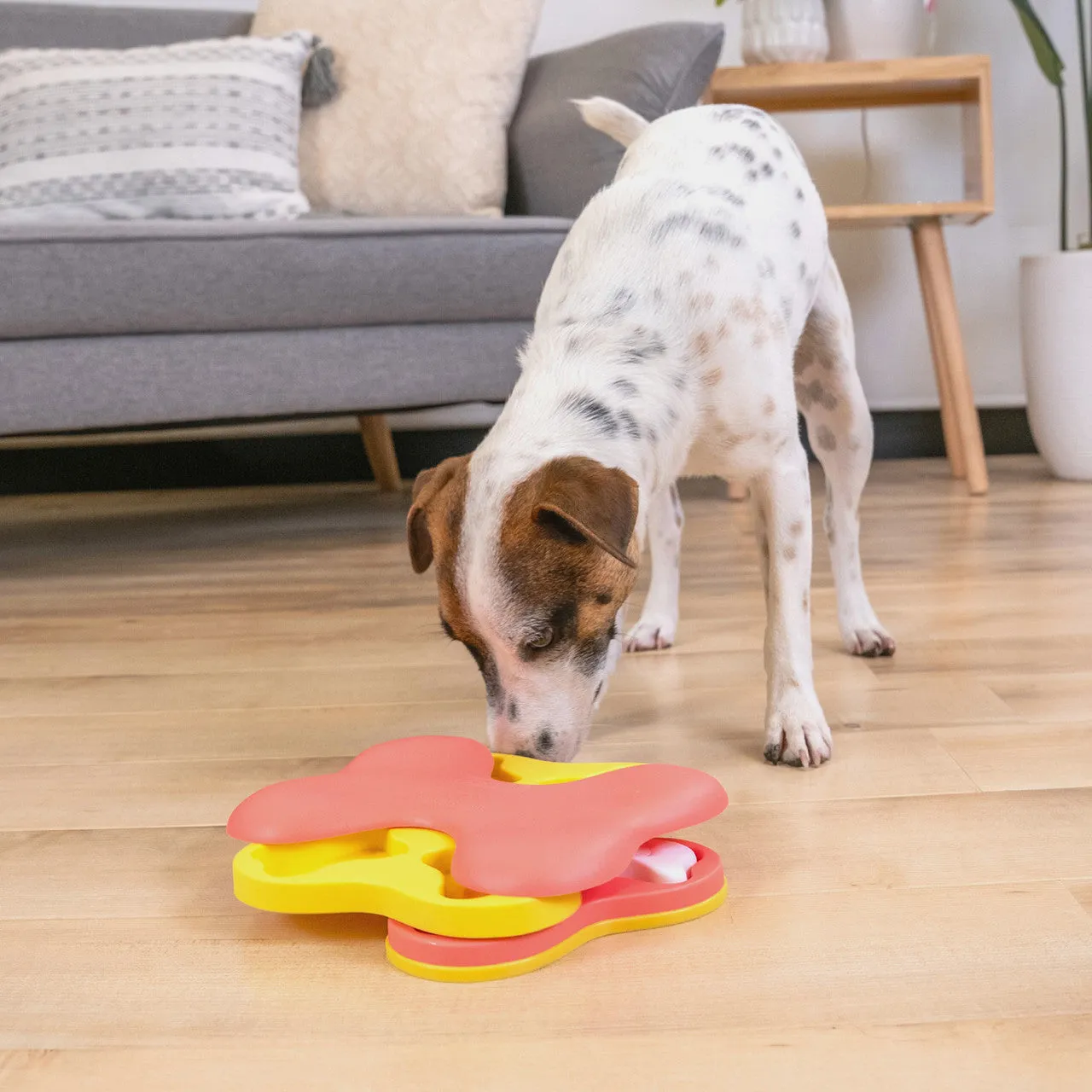 Nina Ottosson Dog Tornado Interactive Dog Toy Small Yellow/Pink
