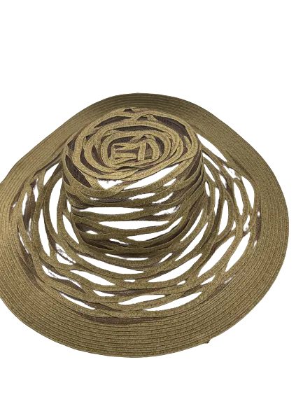 Nine West Brown Mesh Floppy Hat