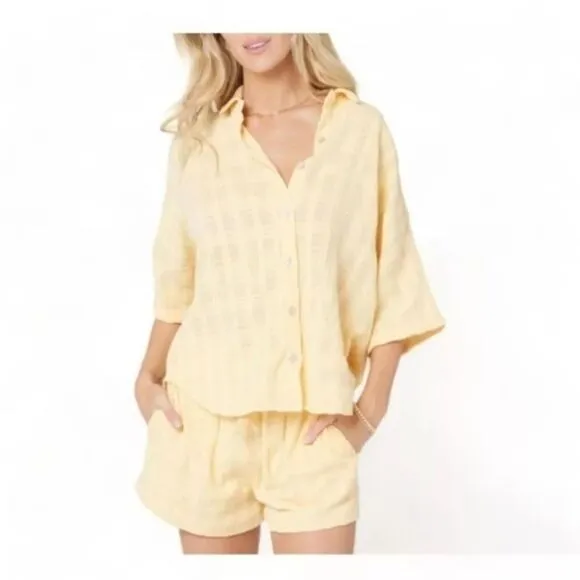 NWT L*Space Gene Set in Golden Hour Yellow Lounge Set Size XS