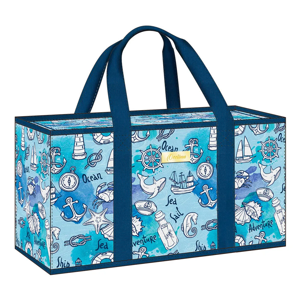 Ocean Breeze Large Utility Tote Whimsical Sea-Inspired Design