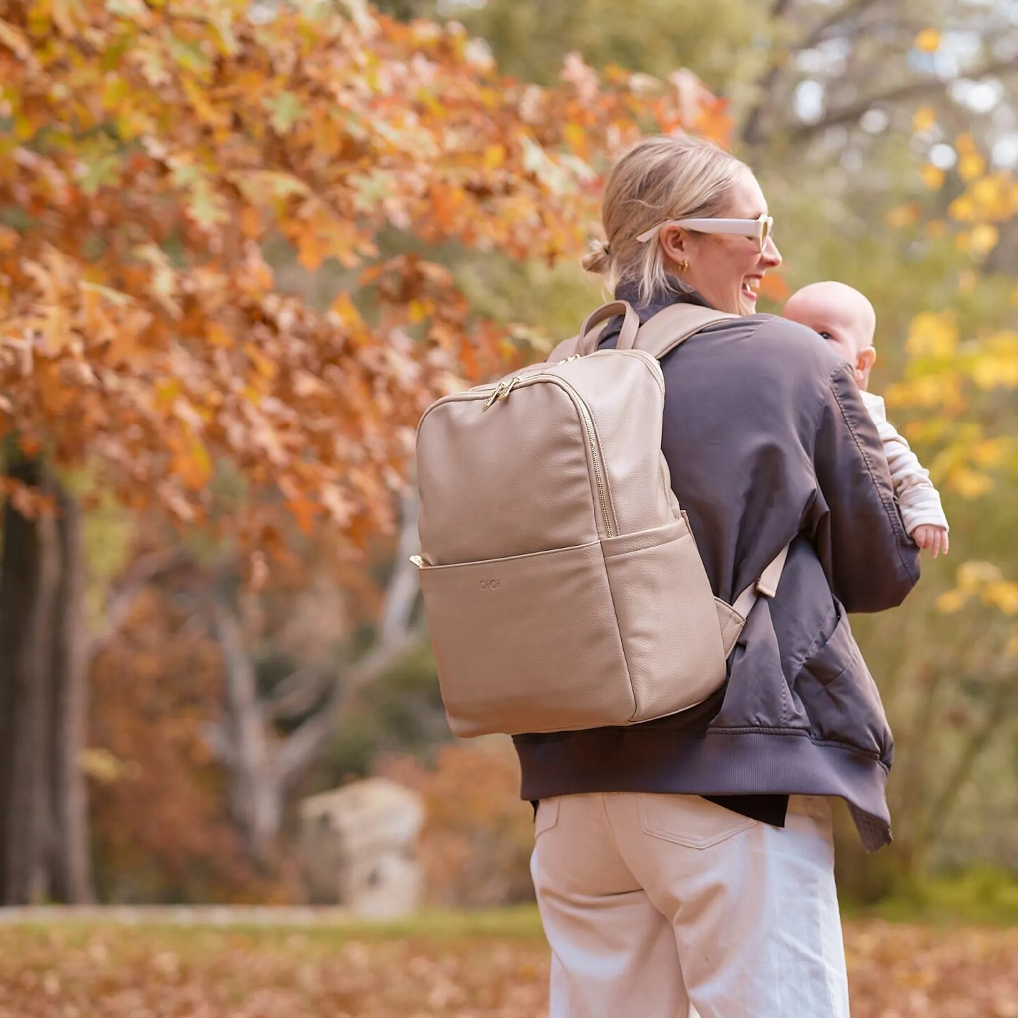 OiOi - Multitasker Nappy Backpack - Oat Vegan Leather