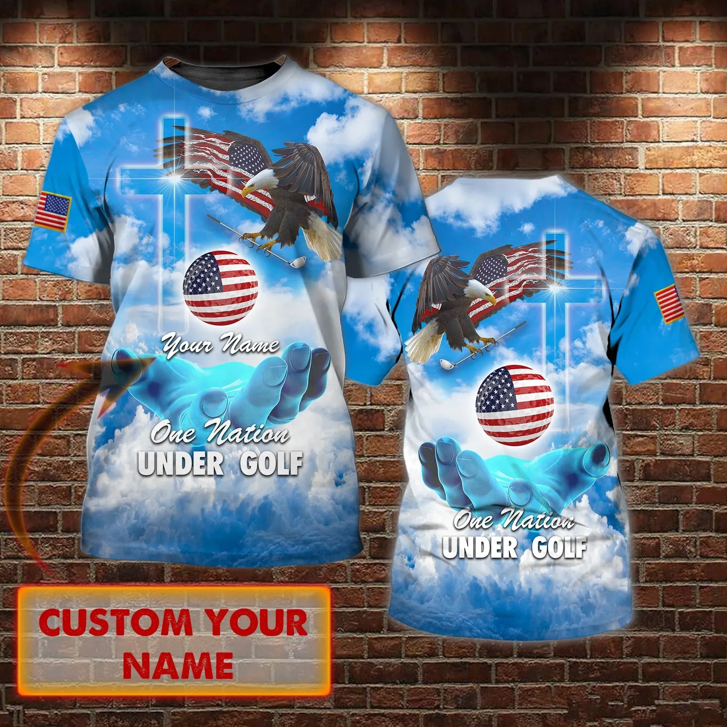 One Nation Under Golf - Personalized Name 3D Tshirt 16 - TD96