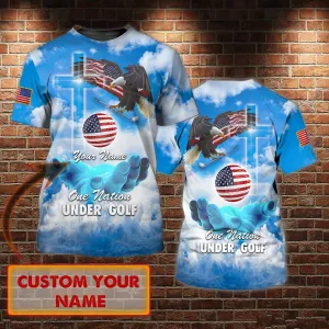 One Nation Under Golf - Personalized Name 3D Tshirt 16 - TD96