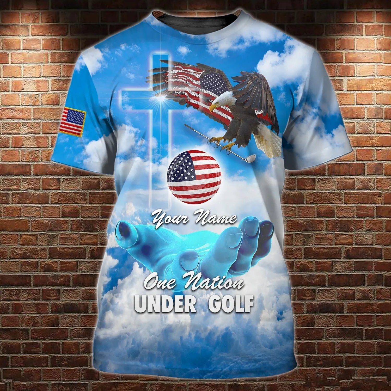 One Nation Under Golf - Personalized Name 3D Tshirt 16 - TD96