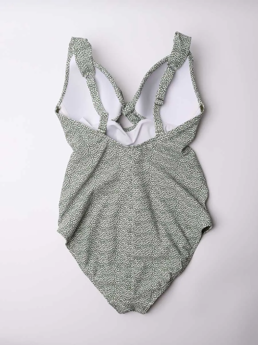 One Piece Keyhole In Green/White