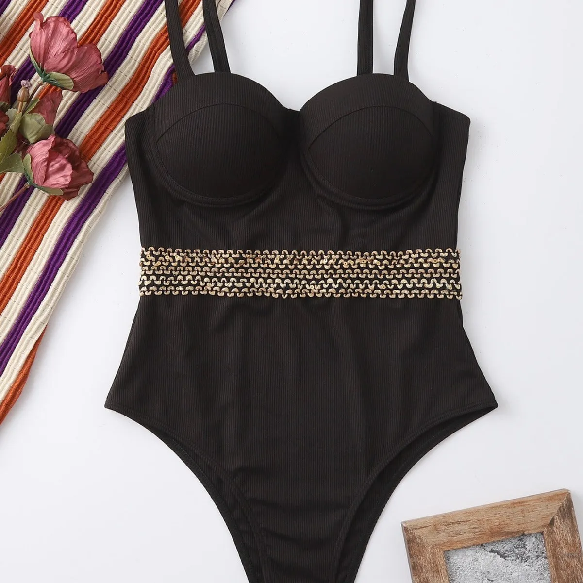 One-piece Swimsuit Hard Bag Shoulder Strap Adjustable trendy