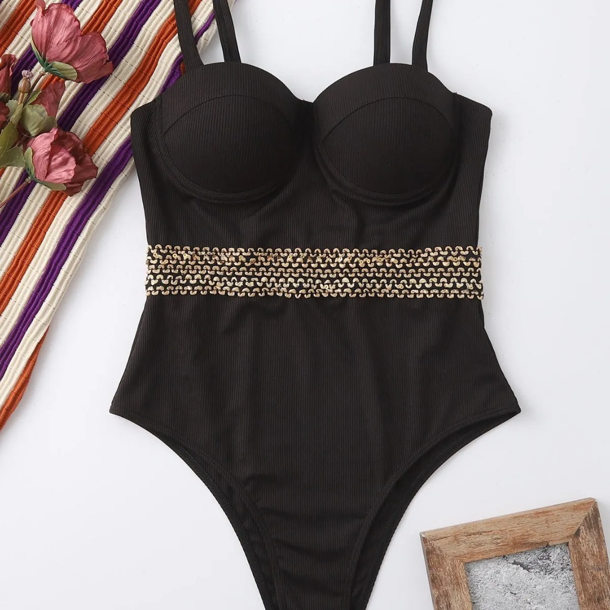One-piece Swimsuit Hard Bag Shoulder Strap Adjustable trendy