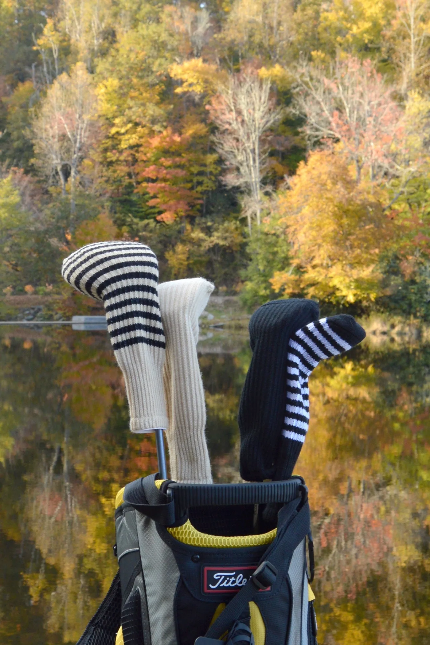 Orange and Maroon Club Sock Golf Headcover