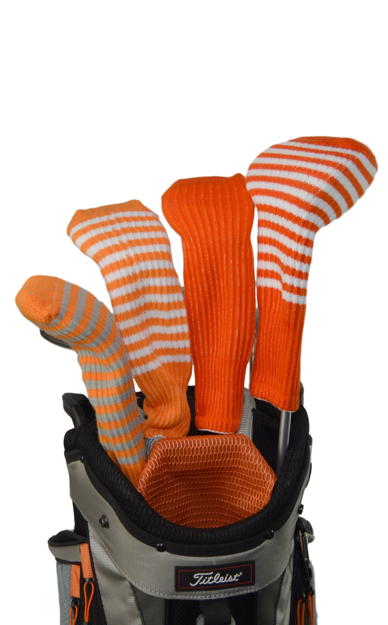 Orange and Maroon Club Sock Golf Headcover