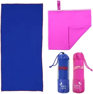 Oteas - 2 toallas de microfibra de secado rápido de 60.0 x 28.0 in para yoga, camping, viajes, playa, mochilero, gimnasio, deportes y natación, ligeras, de secado rápido y absorbentes